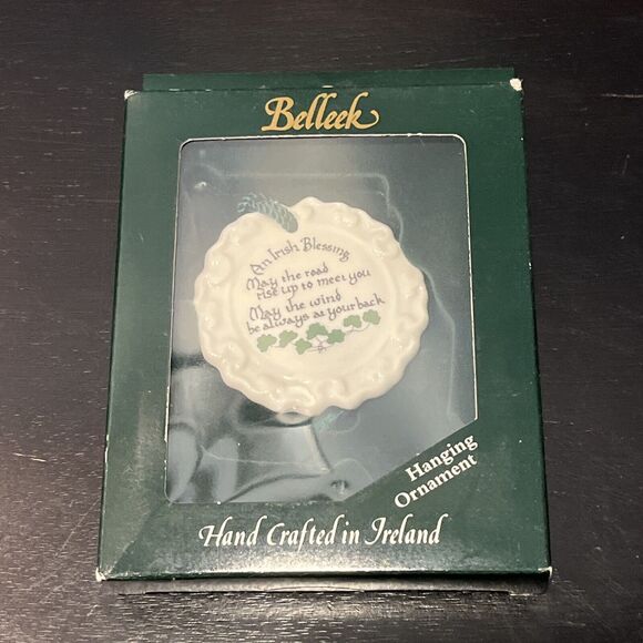 Belleek Hand Crafted Irish Blessing Hanging Porcelain Ornament-NIB - Picture 1 of 3